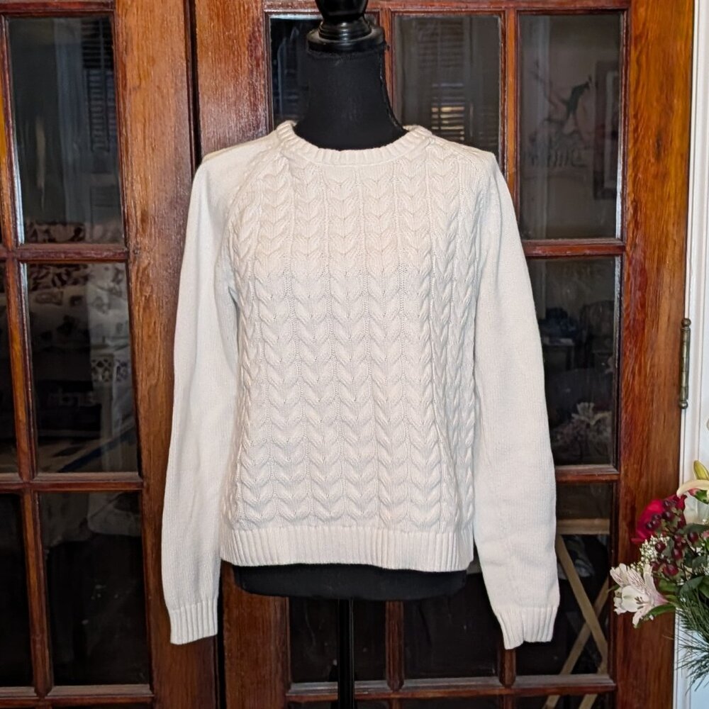 Lands End Drifter Sweater in White Women's size Medium